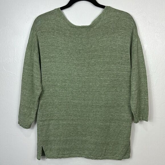 J. McLaughlin Alva Crew Neck Pullover Sweater In Light Olive Green Size M - Picture 4 of 8